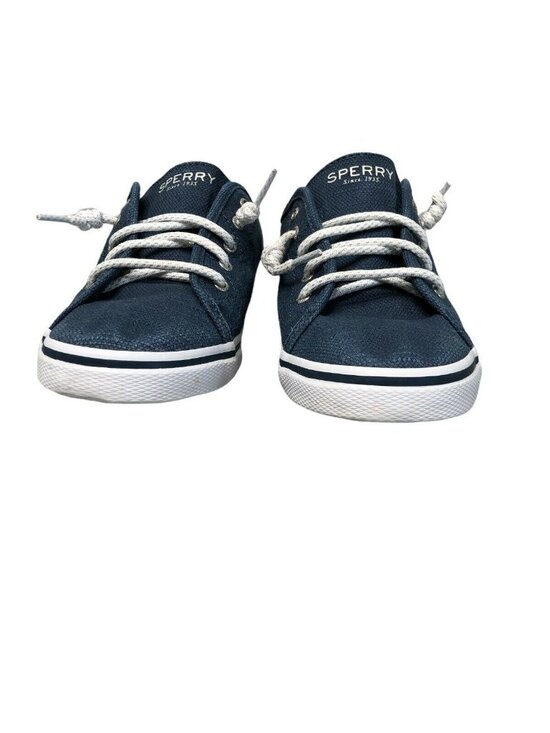 Sperry Top Siders Pier Sneakers Blue Canvas Slip On Shoes Youth 3.5M Memory Foam - Picture 5 of 10